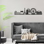 Wallity European Cities Skyline Escultura de pared en Negro